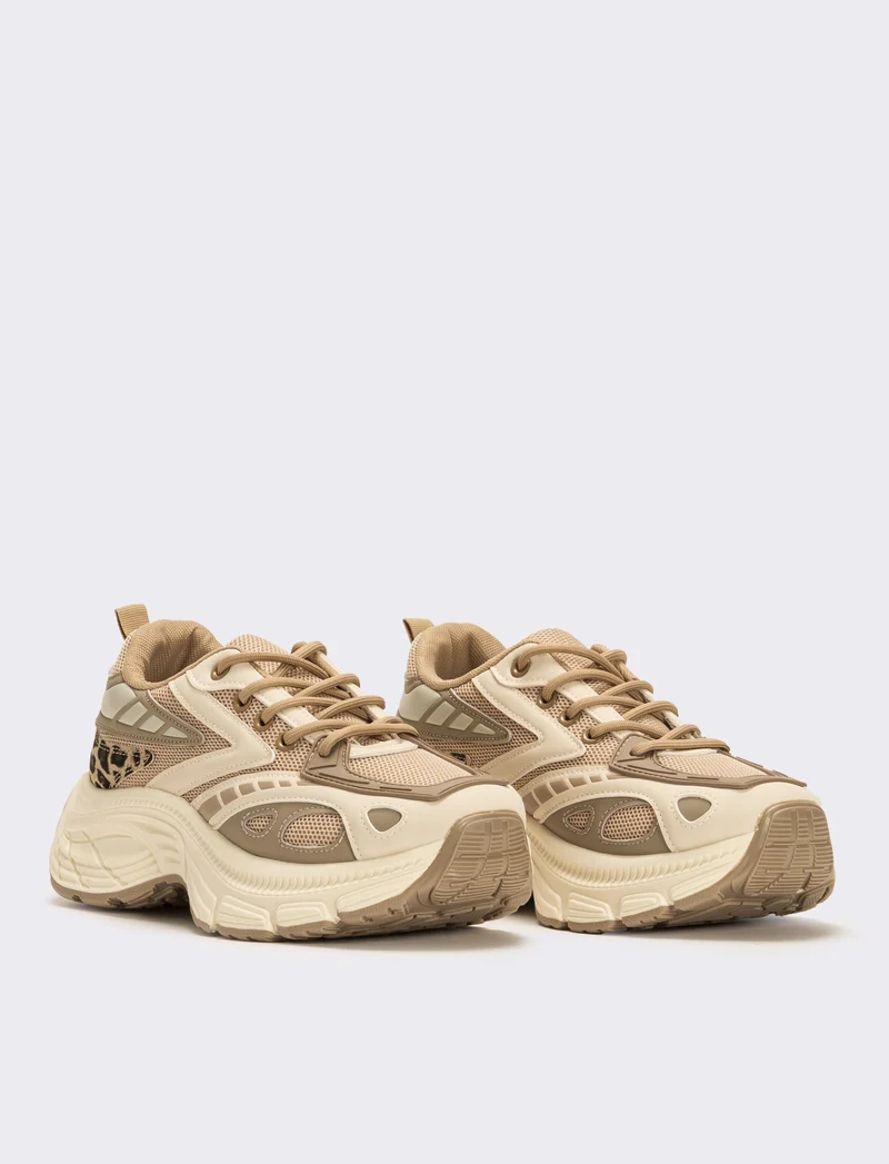 Sneakers effetto cavallino da donna - Beige