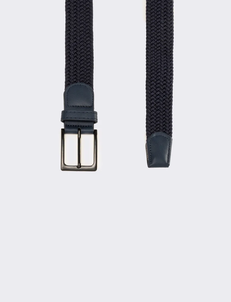 Cintura uomo fusto elastico a intreccio - Blu