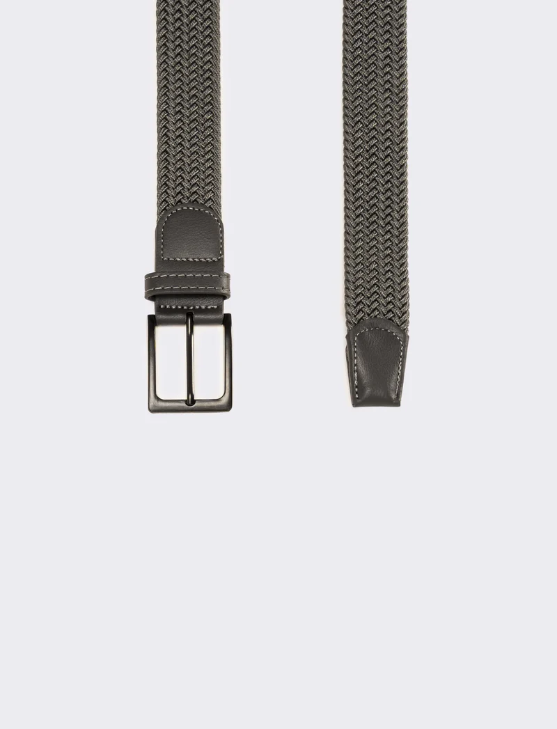 Cintura uomo fusto elastico a intreccio - Grigio