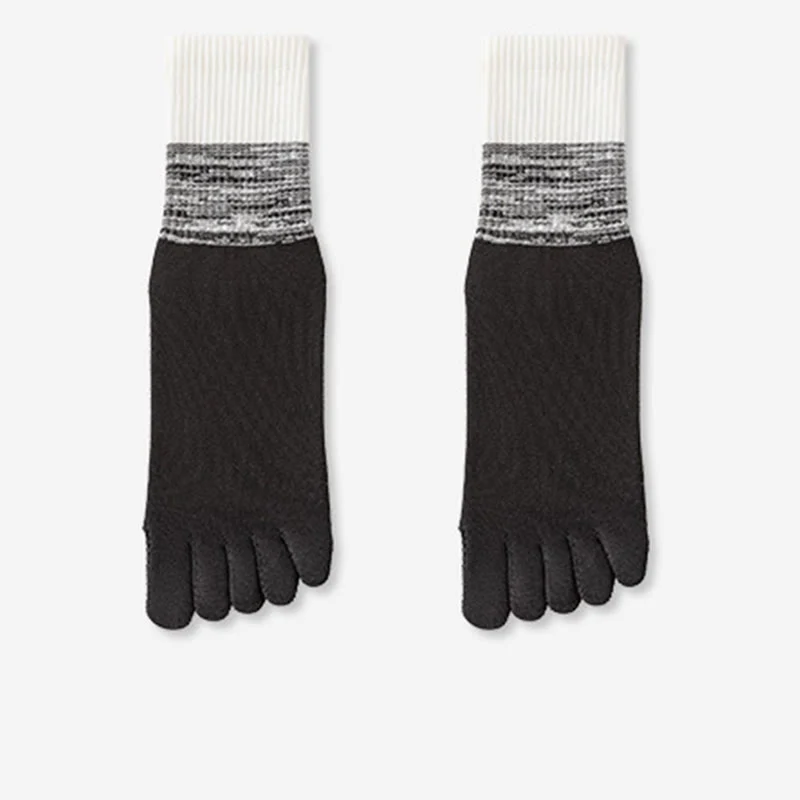 Olivenorma Atmungsaktive Zehentrennungs-Socken, rutschfeste Pilates- und Barre-Trainingssocken, Farbverlauf-Socken mit fünf Zehen, mittelhoch geschnittene Yoga-Socken