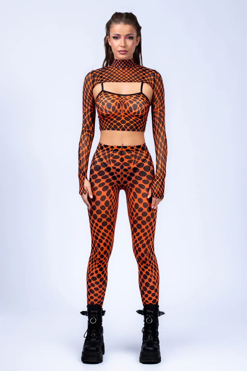 To The Point Mesh 2 Piece Shrug Top