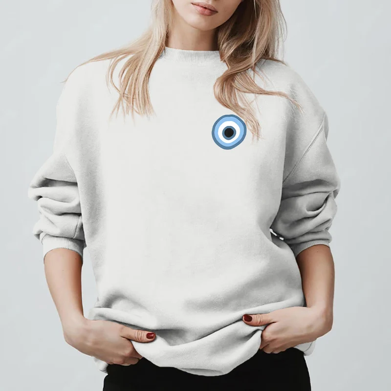 Olivenorma Unisex Sweatshirt mit blauem bösen Blick