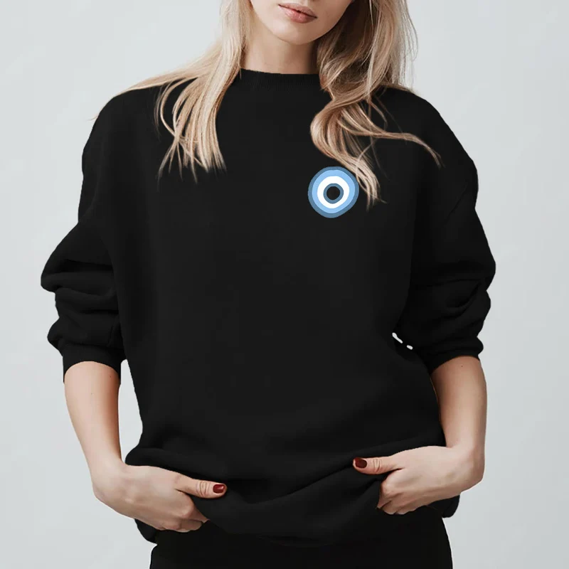 Olivenorma Unisex Sweatshirt mit blauem bösen Blick