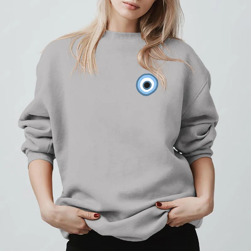 Olivenorma Unisex Sweatshirt mit blauem bösen Blick