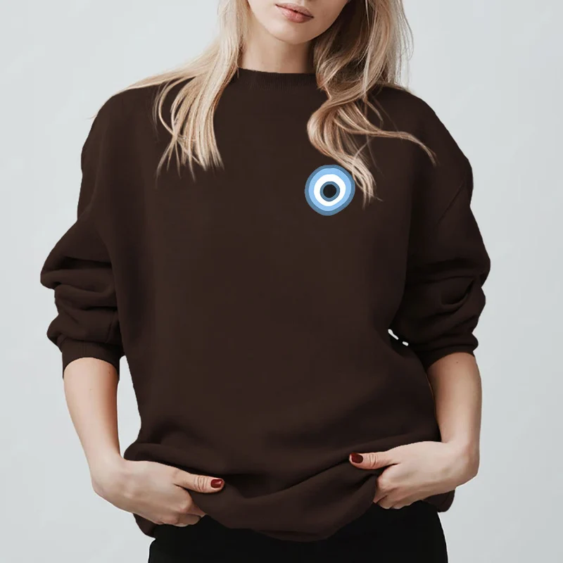 Olivenorma Unisex Sweatshirt mit blauem bösen Blick