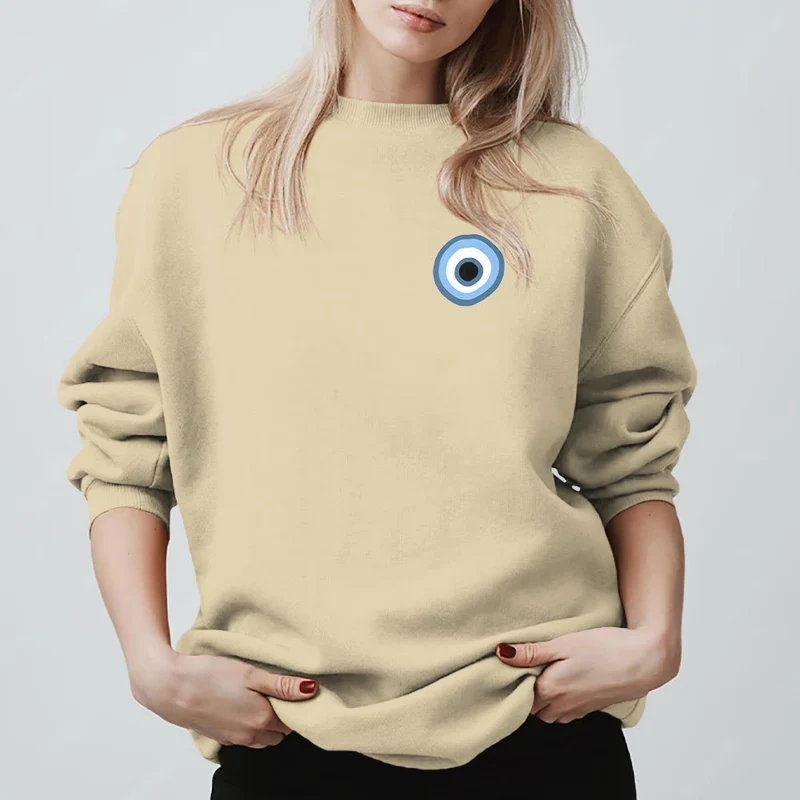 Olivenorma Unisex Sweatshirt mit blauem bösen Blick