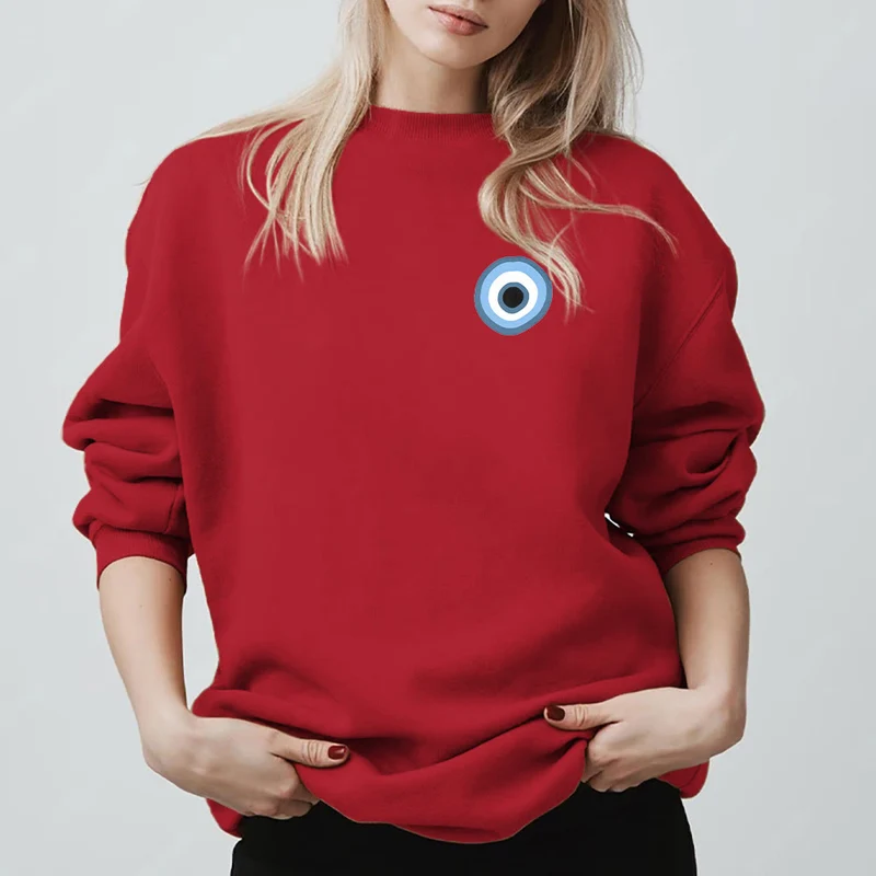 Olivenorma Unisex Sweatshirt mit blauem bösen Blick