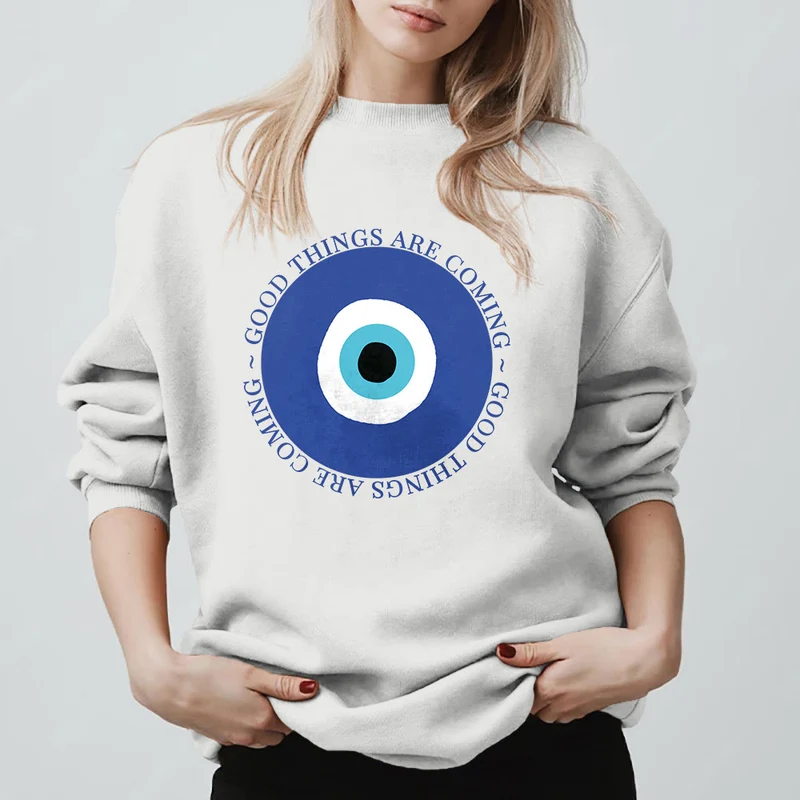 Olivenorma Vintage Klassisches Sweatshirt mit bösem Blick