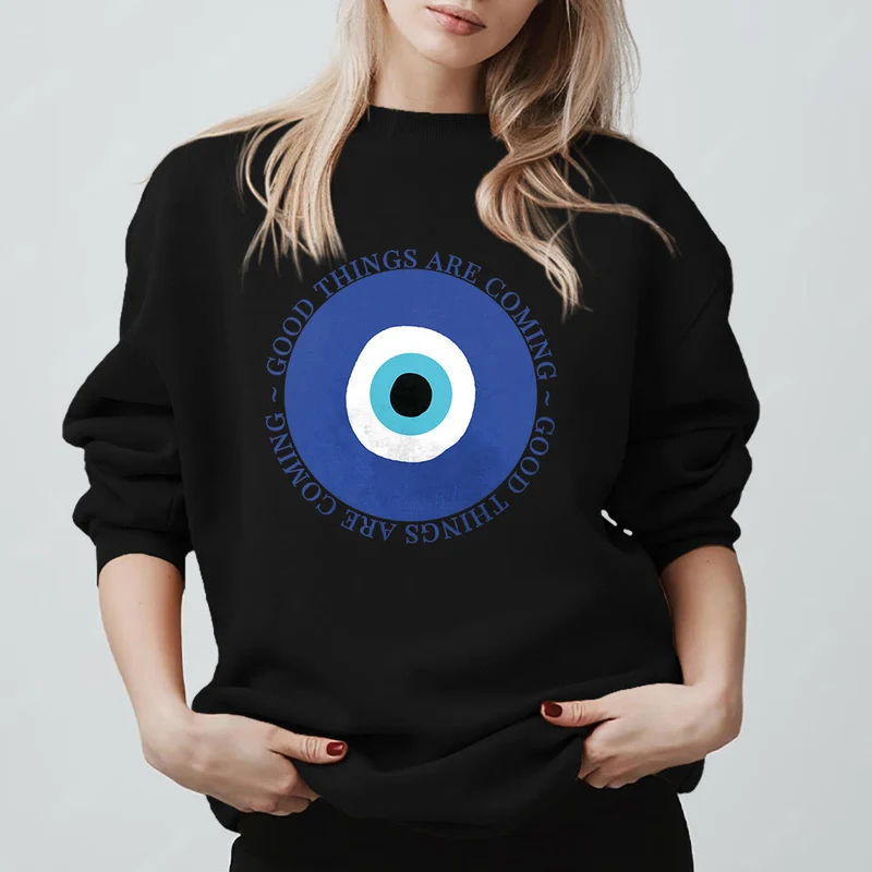 Olivenorma Vintage Klassisches Sweatshirt mit bösem Blick