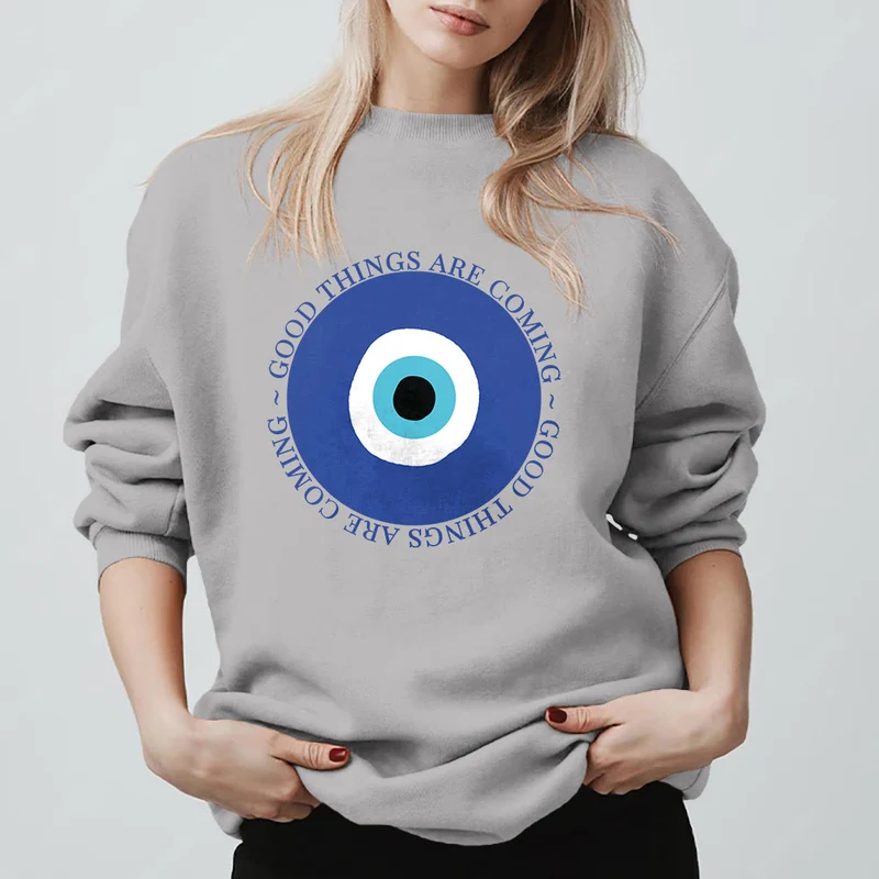 Olivenorma Vintage Klassisches Sweatshirt mit bösem Blick