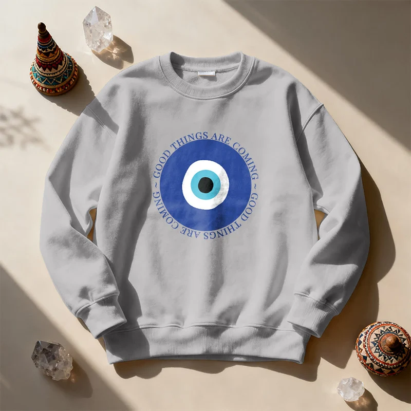 Olivenorma Vintage Klassisches Sweatshirt mit bösem Blick