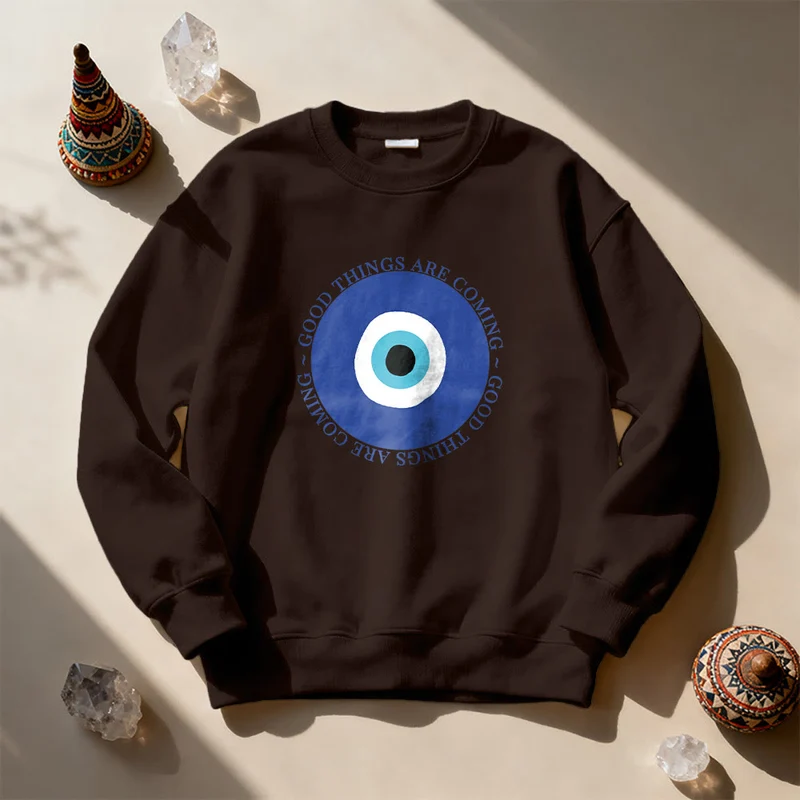 Olivenorma Vintage Klassisches Sweatshirt mit bösem Blick