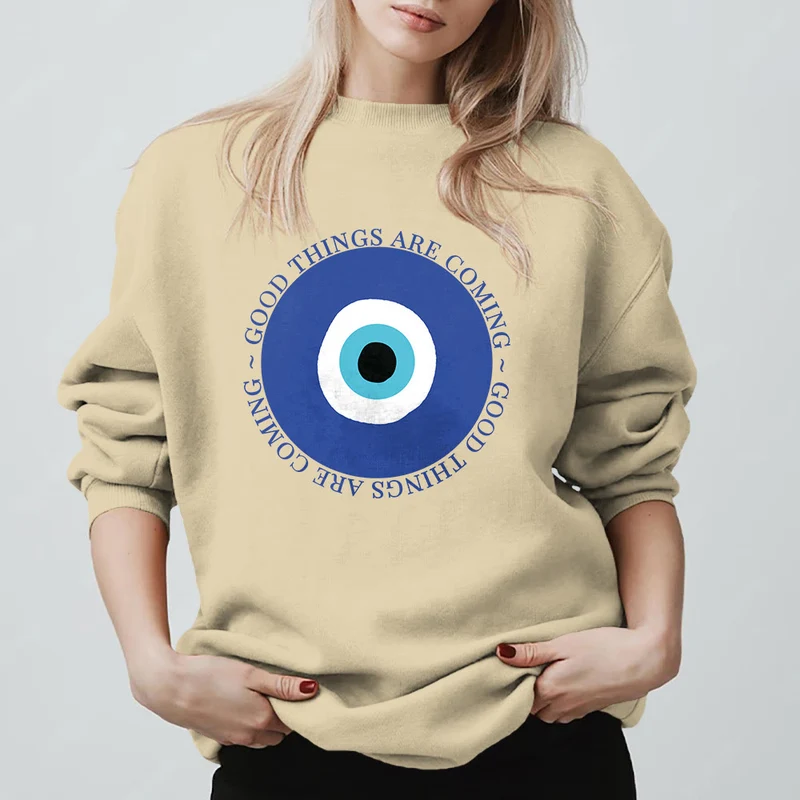 Olivenorma Vintage Klassisches Sweatshirt mit bösem Blick