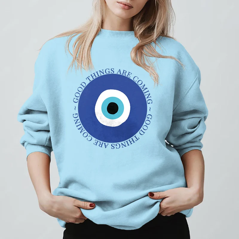Olivenorma Vintage Klassisches Sweatshirt mit bösem Blick