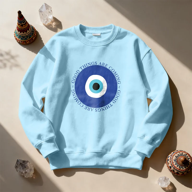 Olivenorma Vintage Klassisches Sweatshirt mit bösem Blick