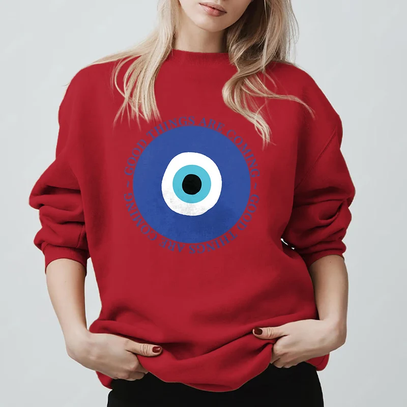 Olivenorma Vintage Klassisches Sweatshirt mit bösem Blick