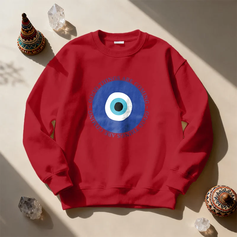 Olivenorma Vintage Klassisches Sweatshirt mit bösem Blick