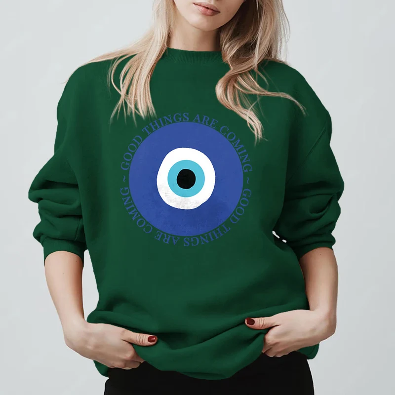 Olivenorma Vintage Klassisches Sweatshirt mit bösem Blick