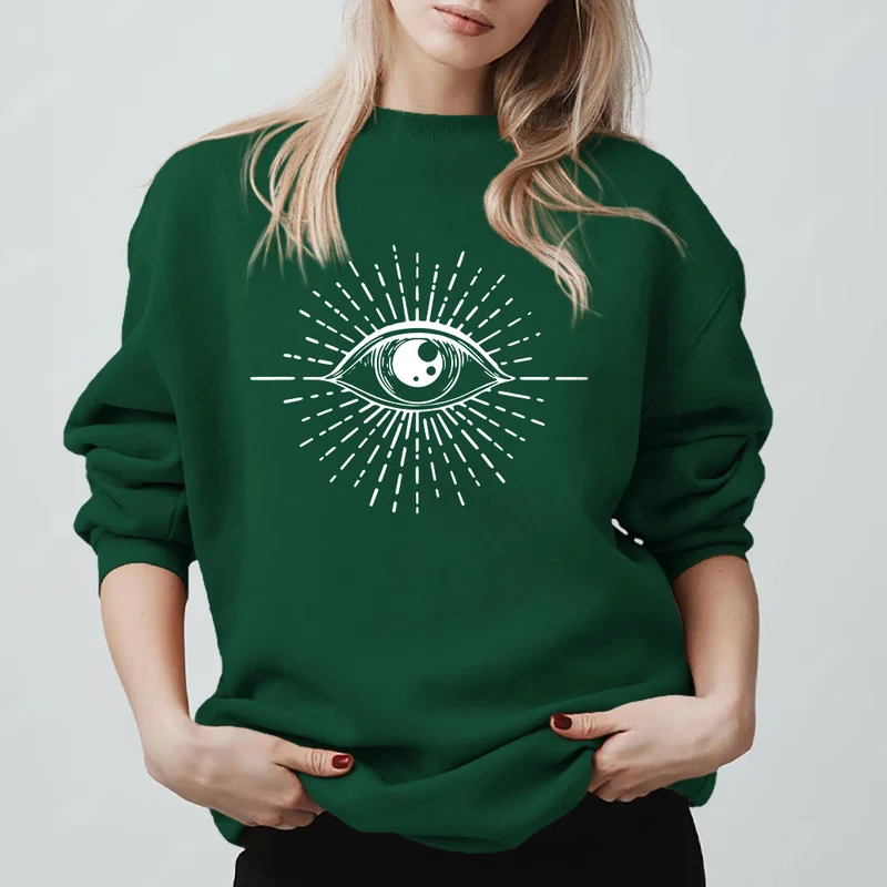 Olivenorma Spirituelles Sweatshirt mit Sonnenstrahlenmotiv und bösem Blick