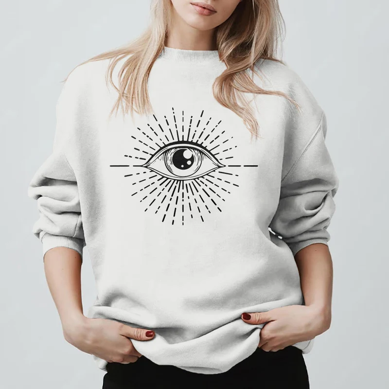 Olivenorma Spirituelles Sweatshirt mit Sonnenstrahlenmotiv und bösem Blick