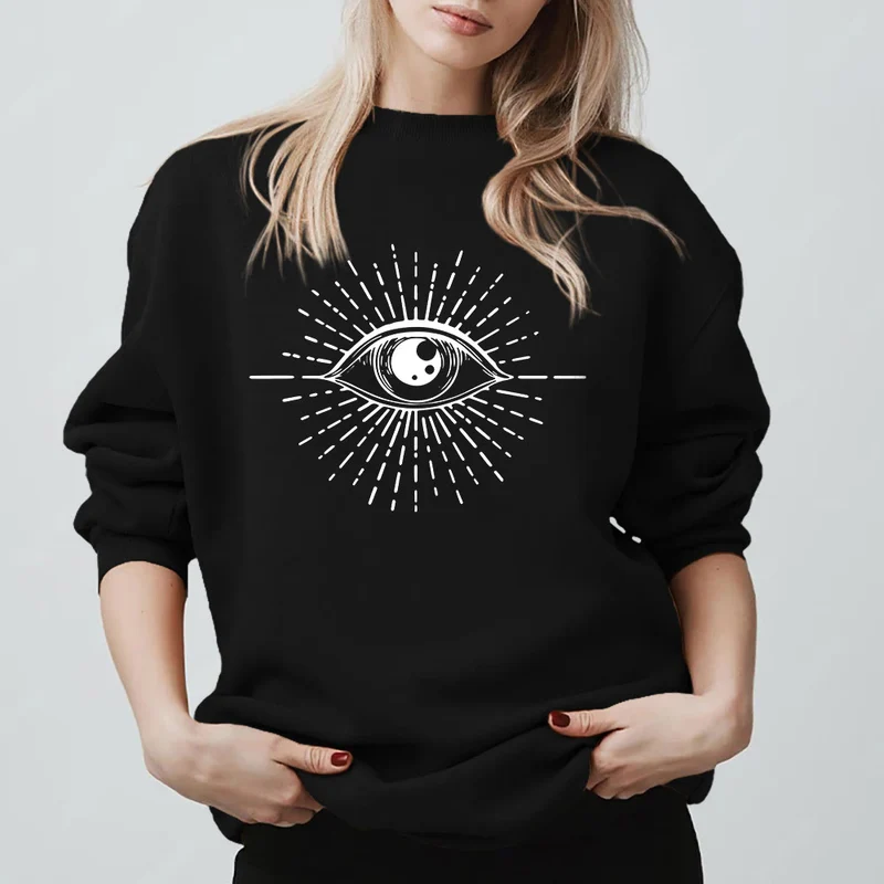 Olivenorma Spirituelles Sweatshirt mit Sonnenstrahlenmotiv und bösem Blick