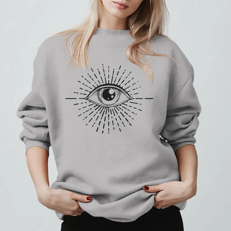 Olivenorma Spirituelles Sweatshirt mit Sonnenstrahlenmotiv und bösem Blick