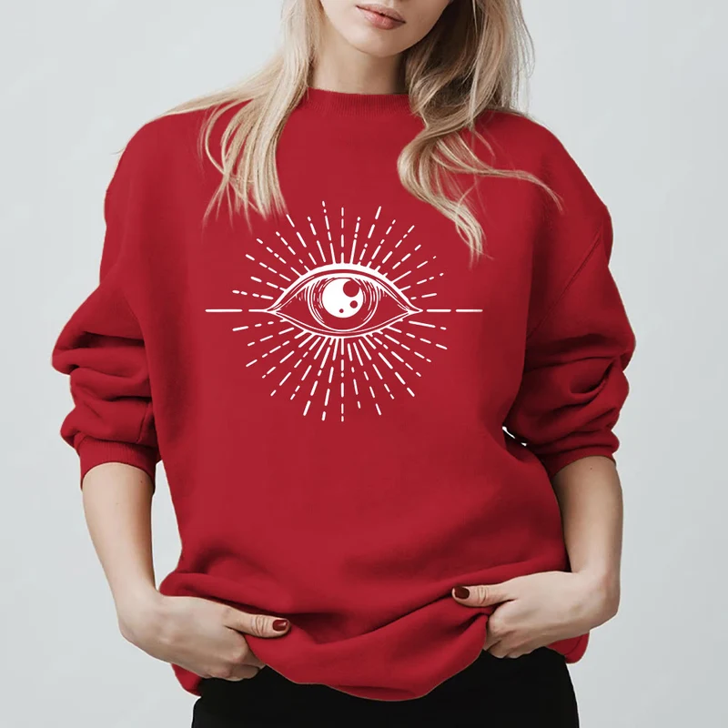 Olivenorma Spirituelles Sweatshirt mit Sonnenstrahlenmotiv und bösem Blick
