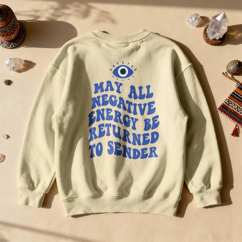 Olivenorma Trendy Demon Eye Quote Sweatshirt
