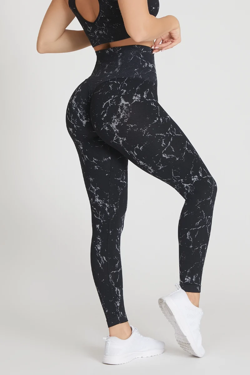 Leggings Push Up Marmo Nero