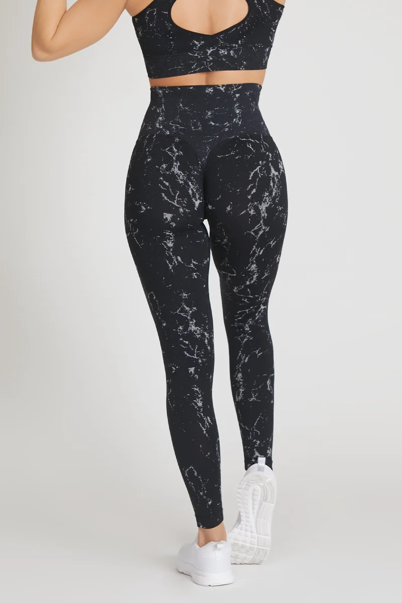 Leggings Push Up Marmo Nero