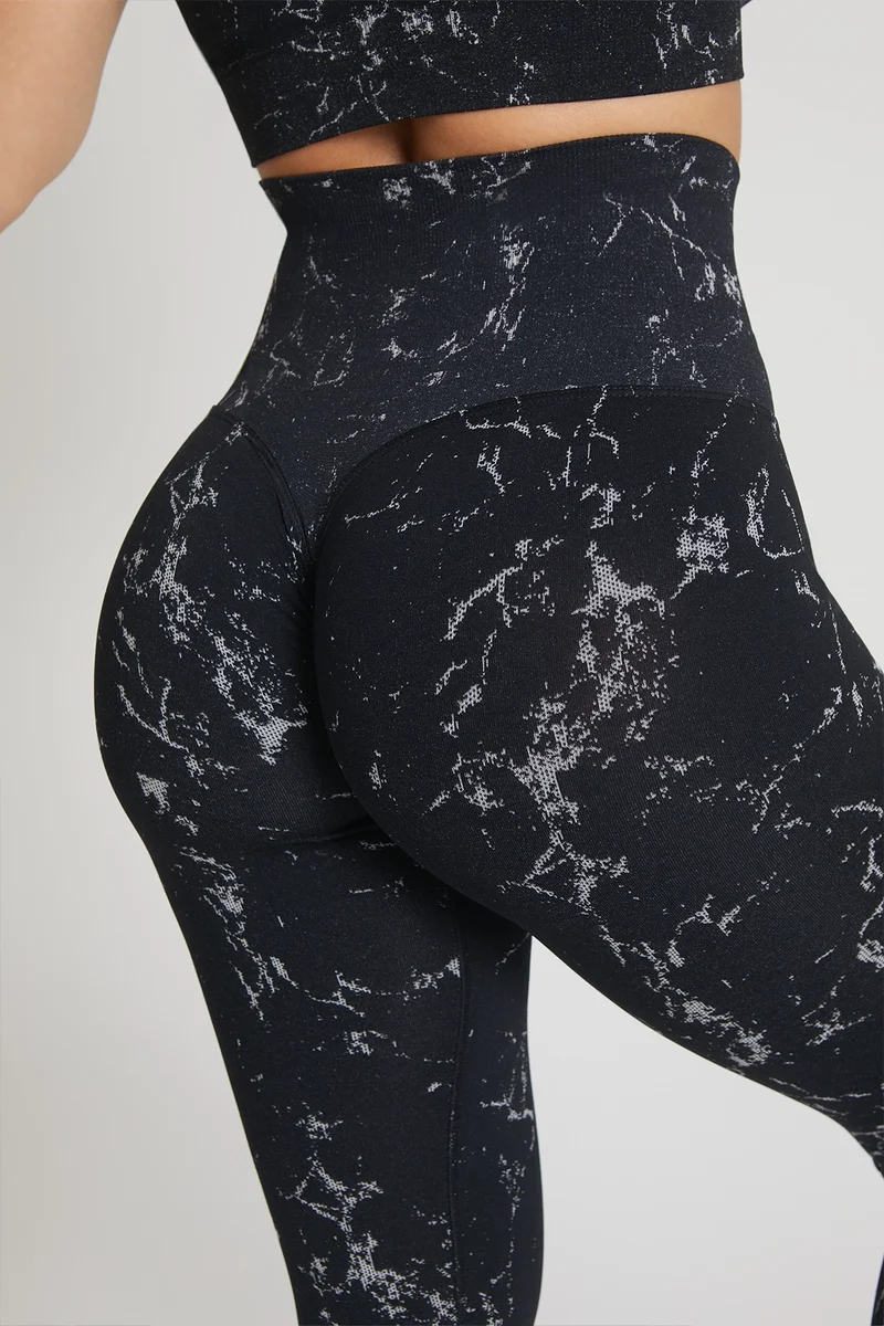 Leggings Push Up Marmo Nero