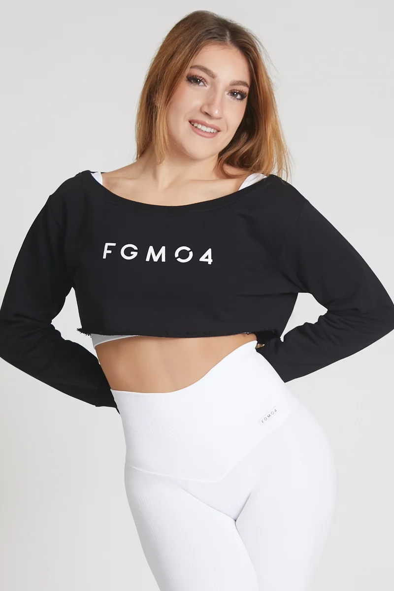 Felpa Mini Crop Ikonic Nero