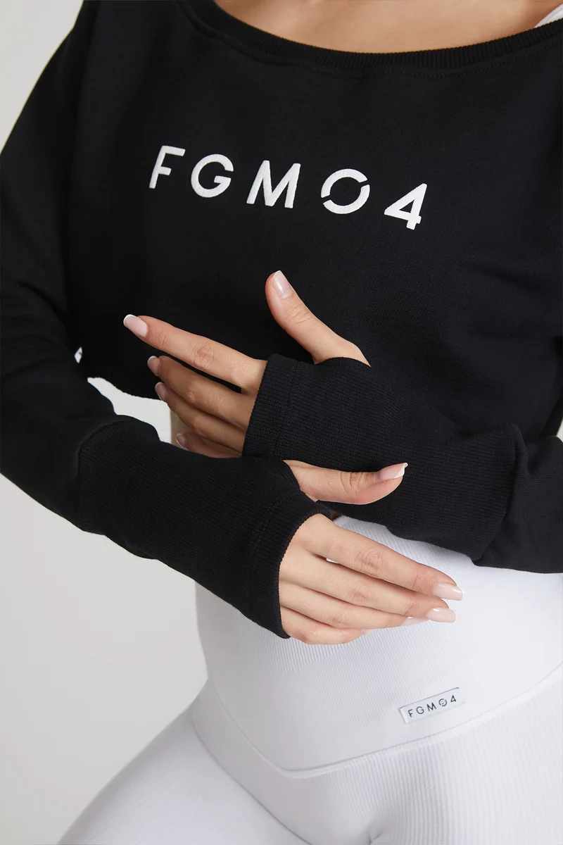 Felpa Mini Crop Ikonic Nero
