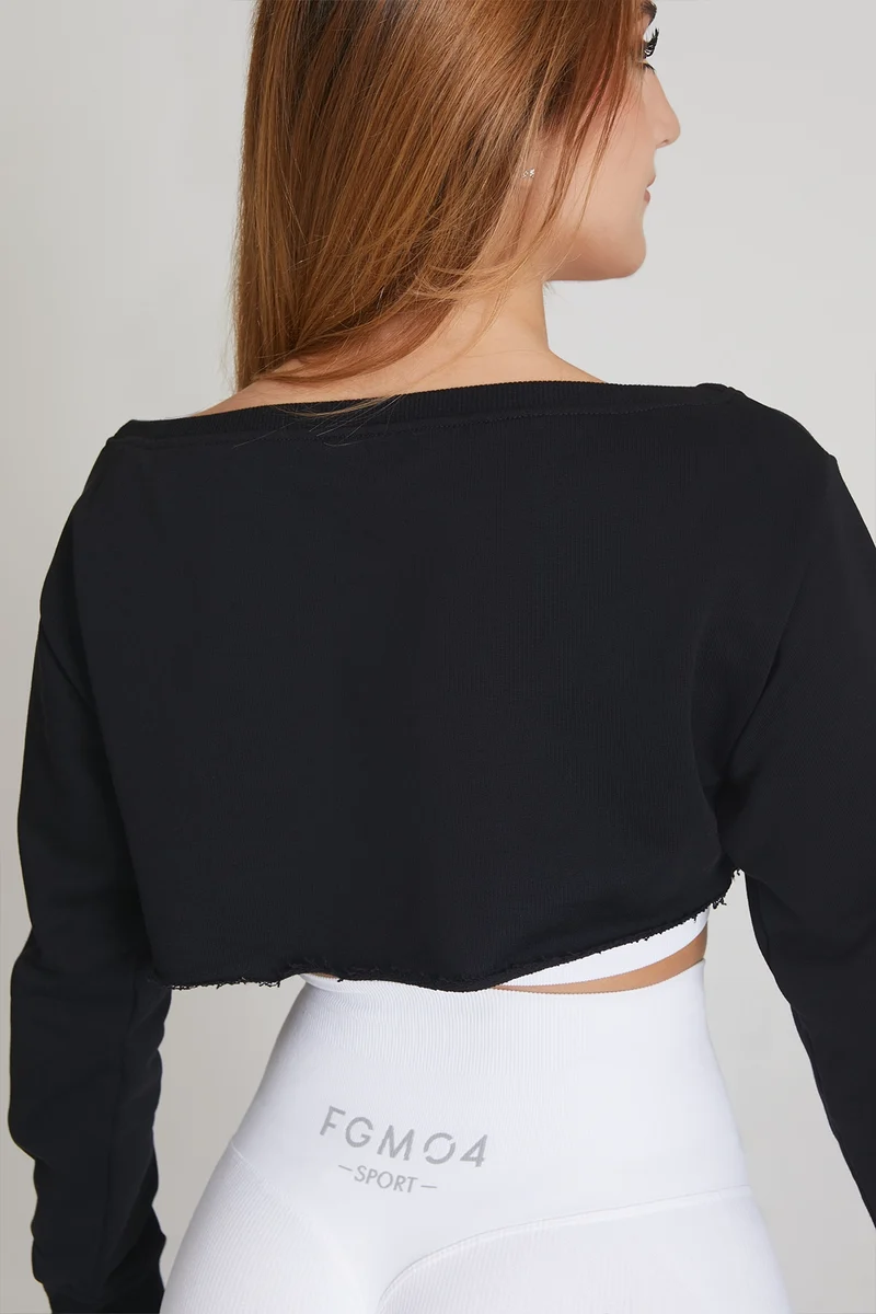 Felpa Mini Crop Ikonic Nero