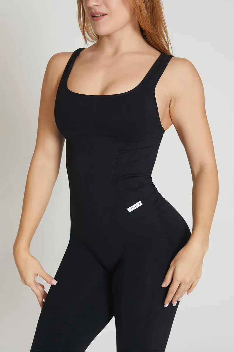 Jumpsuit Push Up Lunga Clio Spalla Larga Nero