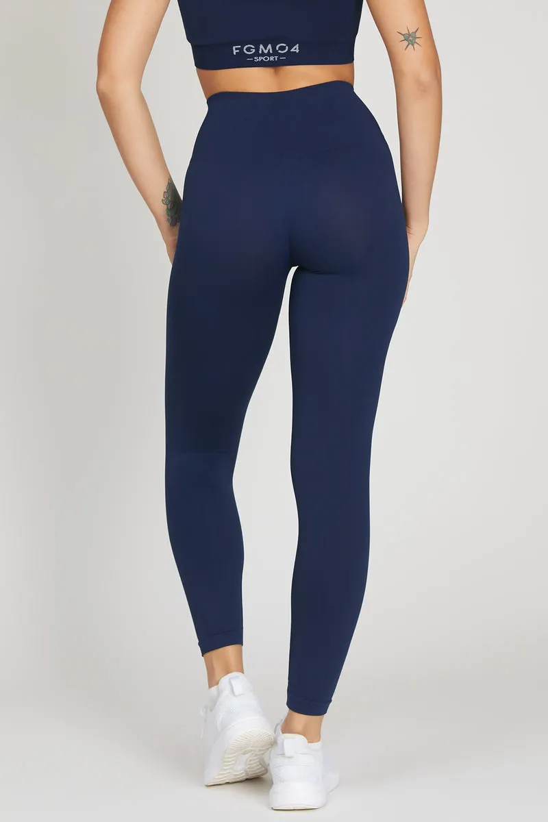 Leggings Basic Fascione Alto Blu Notte