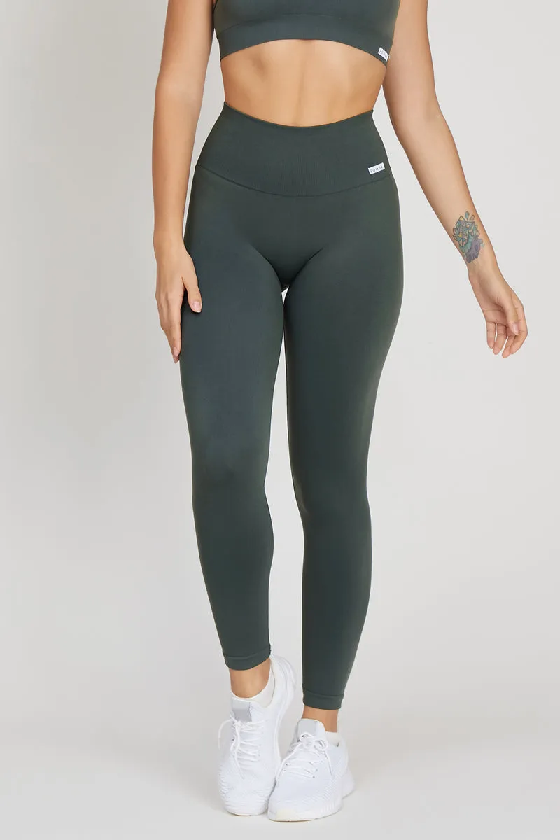 Leggings Basic Fascione Alto Coal Green