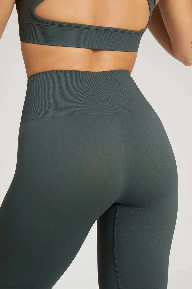 Leggings Basic Fascione Alto Coal Green