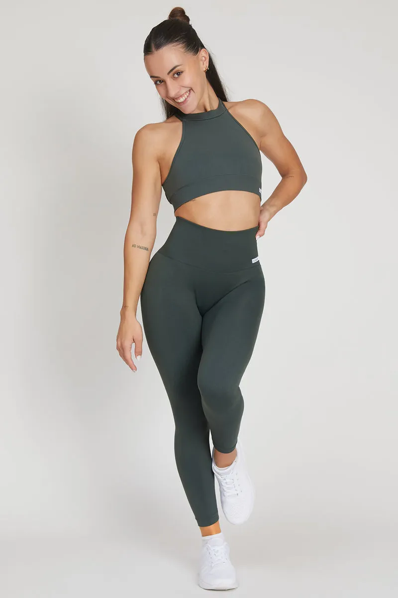 Leggings Basic Fascione Alto Coal Green