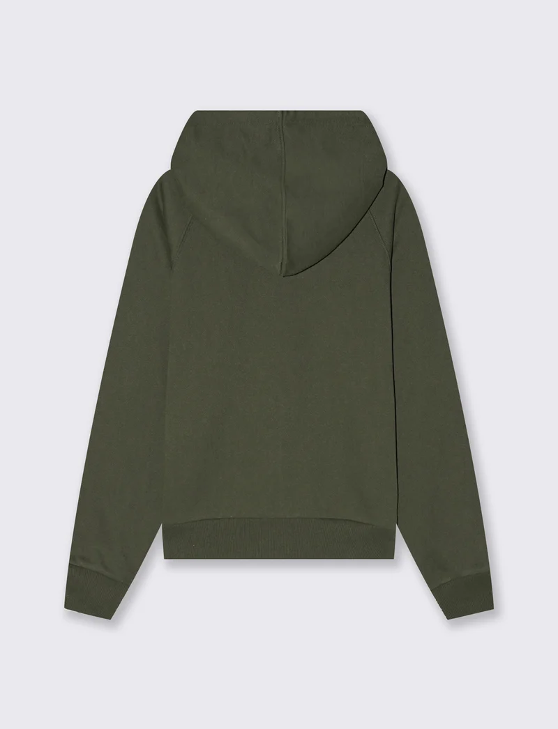 Felpa con cappuccio e zip ampia - Verde salvia