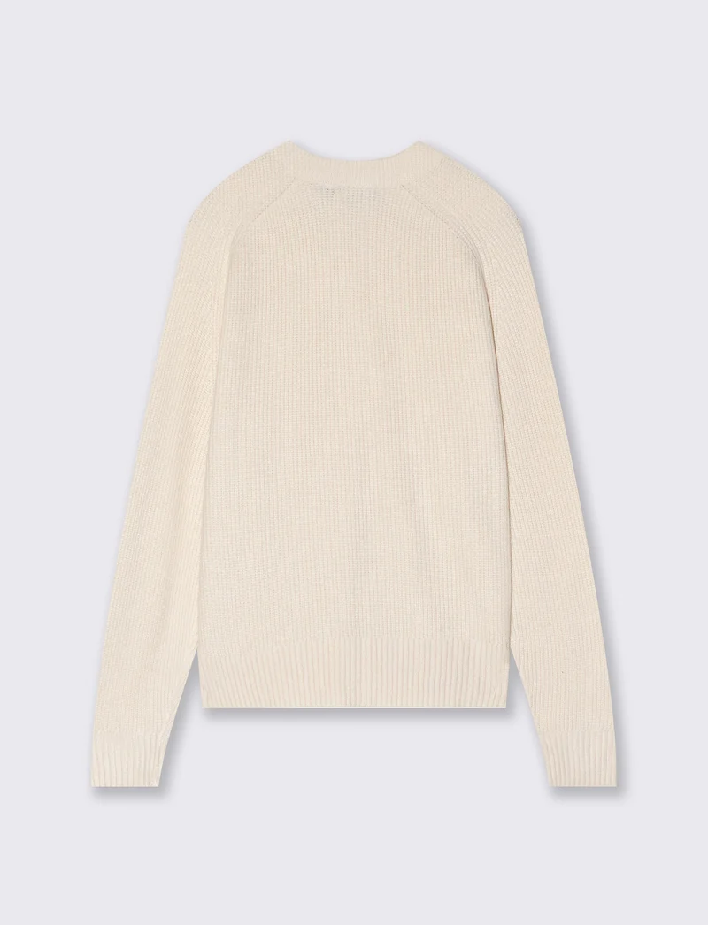 Maglia manica lunga girocollo versatile - Avorio