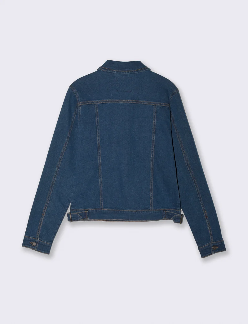 Giubbotto denim con tasche frontali - Denim