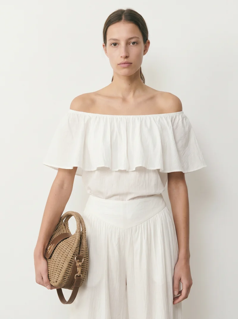 Casacca manica corta scollo a barca donna - Bianco