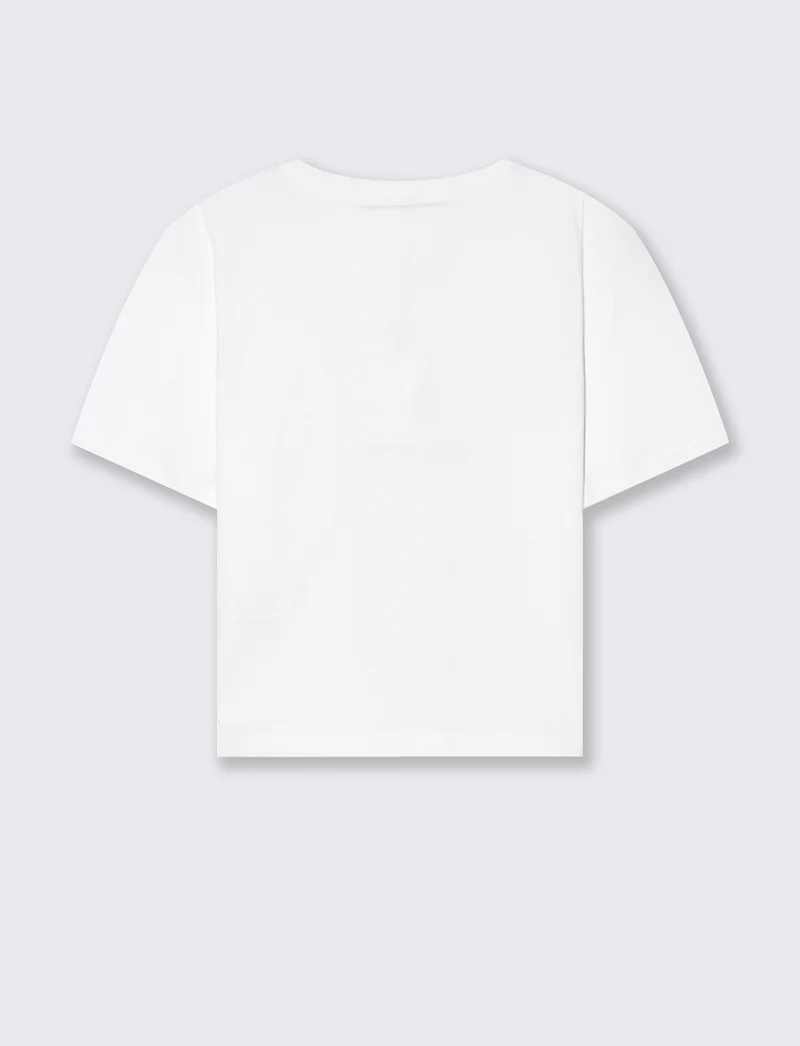 T-Shirt Basica Crop Manica Corta - Bianco