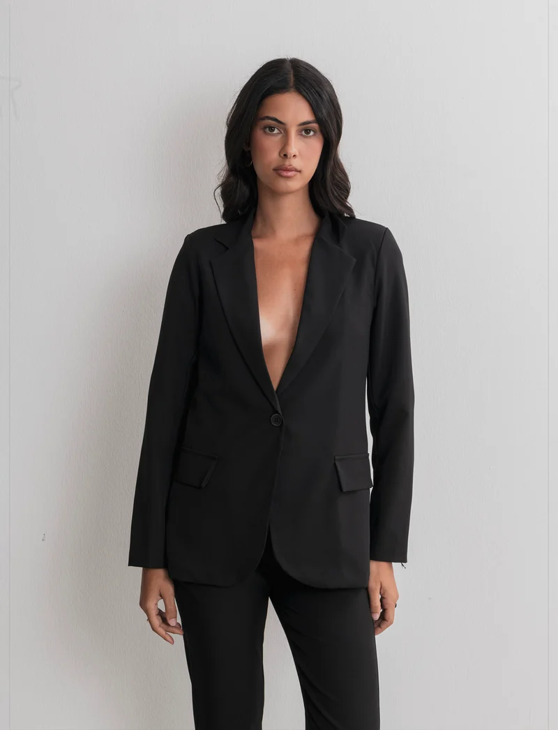BLAZER MONOPETTO - Nero