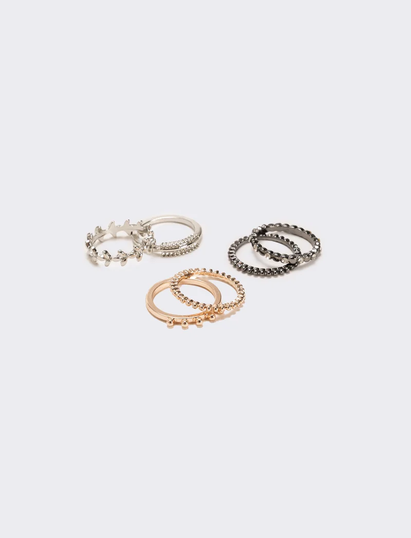 Card anelli 6 pezzi - Argento