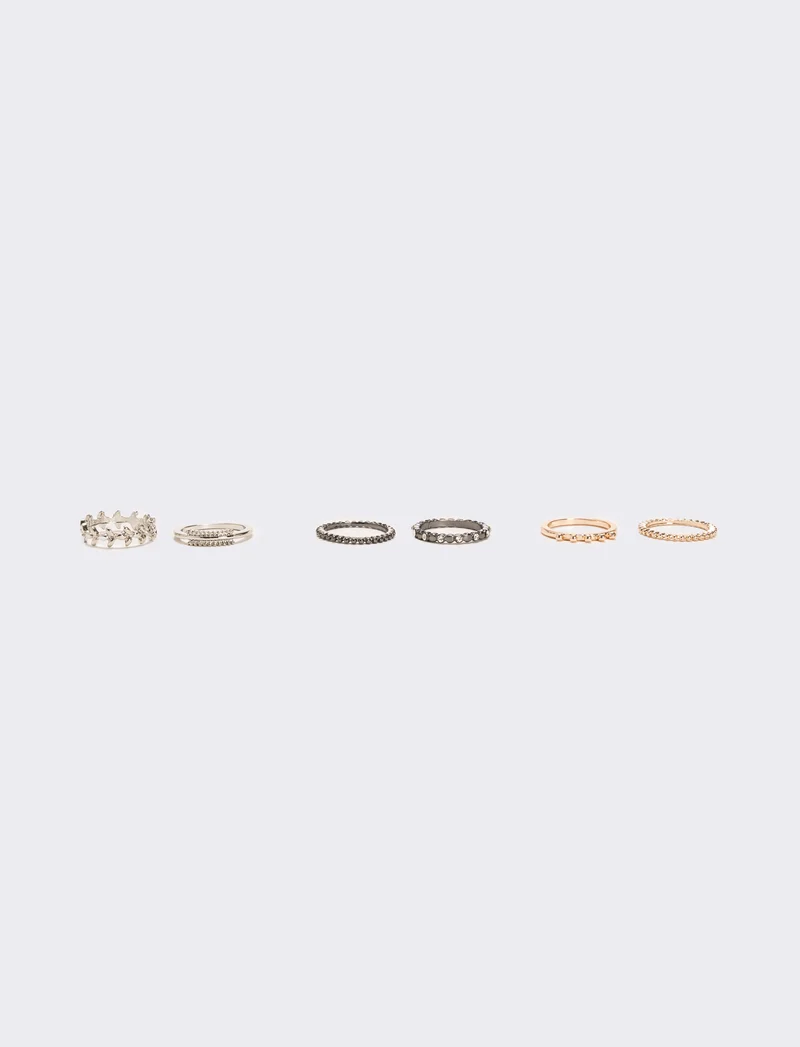Card anelli 6 pezzi - Argento