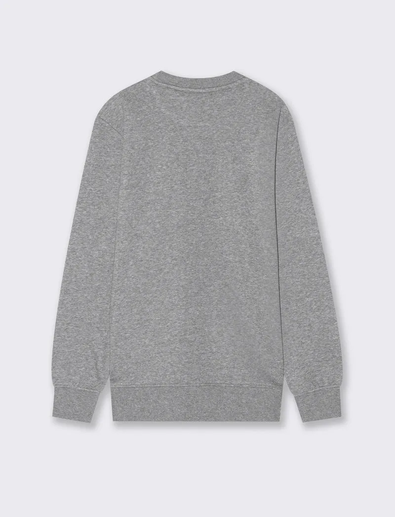 FELPA GIROCOLLO REGULAR FIT CON RICAMO - Grigio mel.