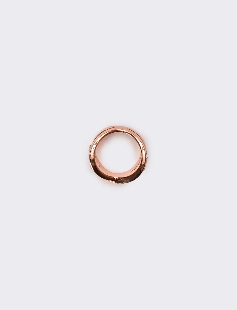 Anello donna ad incrocio con strass a baguette - Rosa