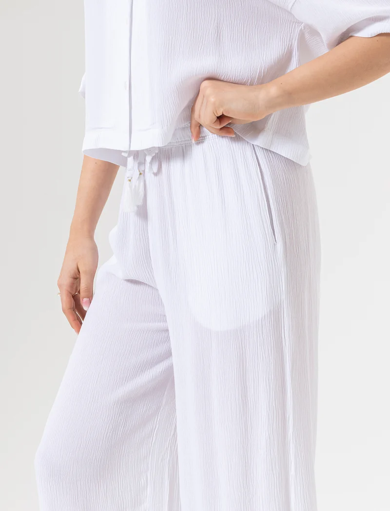 Pantalone coulotte da donna - Bianco